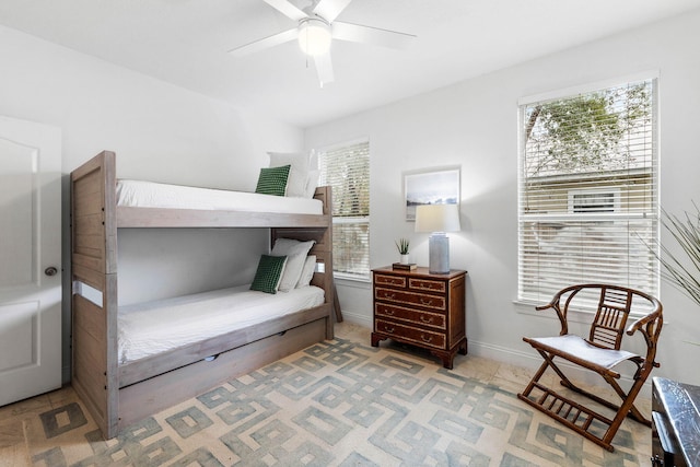 bedroom with ceiling fan