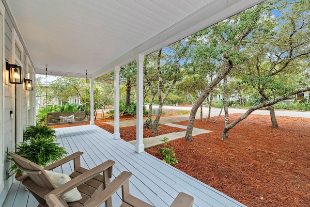 wooden deck with a porch