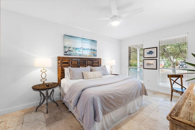 bedroom with ceiling fan