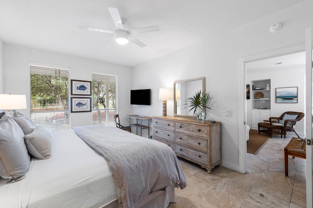 bedroom with ceiling fan