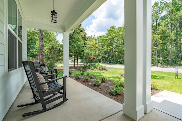 view of patio with a porch