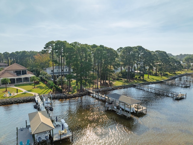 exterior space with a boat dock