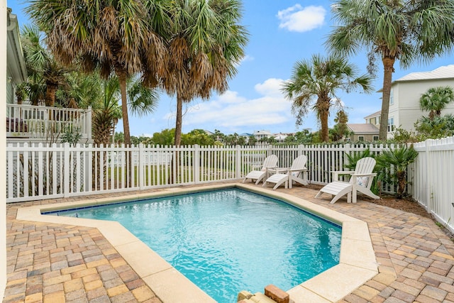 view of pool featuring a patio area