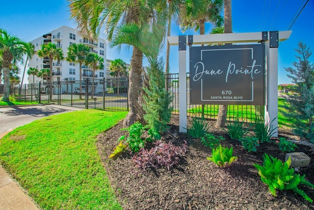 view of community sign