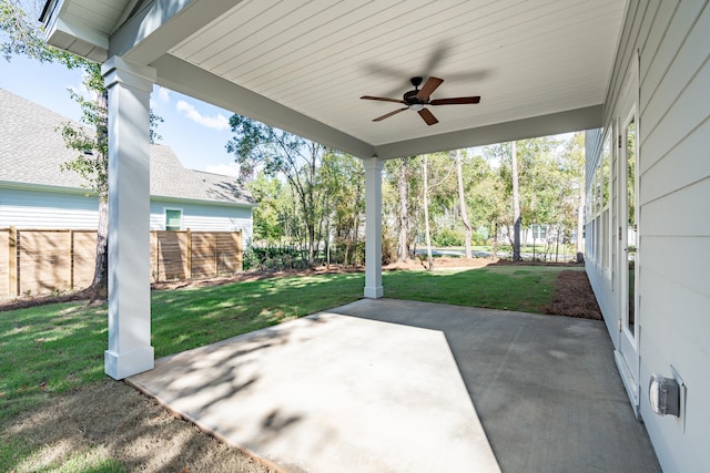 view of patio / terrace with ceiling fan