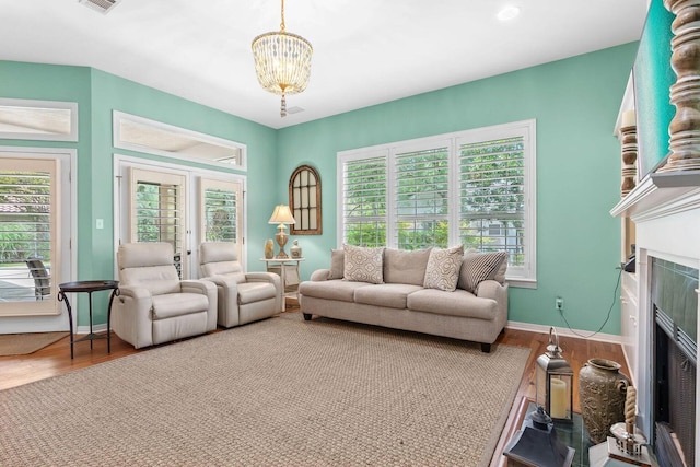 living room featuring hardwood / wood-style flooring