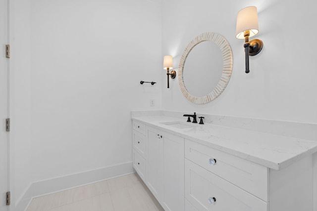 bathroom featuring vanity and tile patterned floors