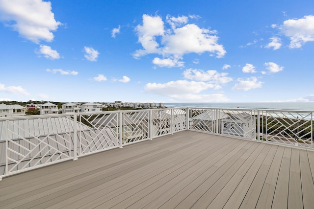 deck with a water view