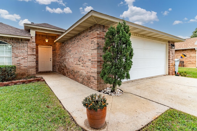 entrance to property with a garage