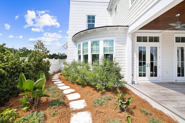 12 Needle Cast Ln, Inlet Beach, FL 32461 - view of yard with ceiling fan and french doors