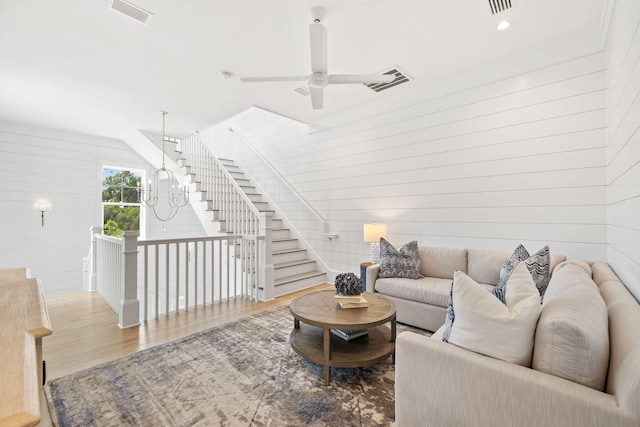 12 Needle Cast Ln, Inlet Beach, FL 32461 - living room featuring wood finished floors, ceiling fan, wooden walls, and recessed lighting
