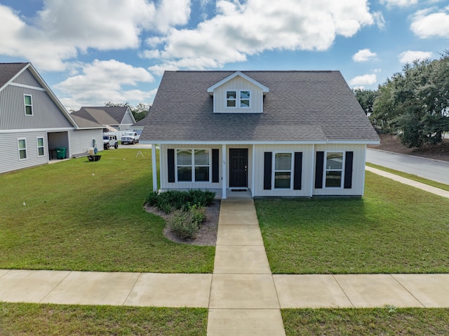 view of front of home with a front yard