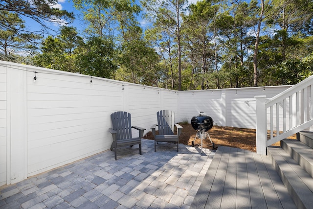 view of patio / terrace with a grill