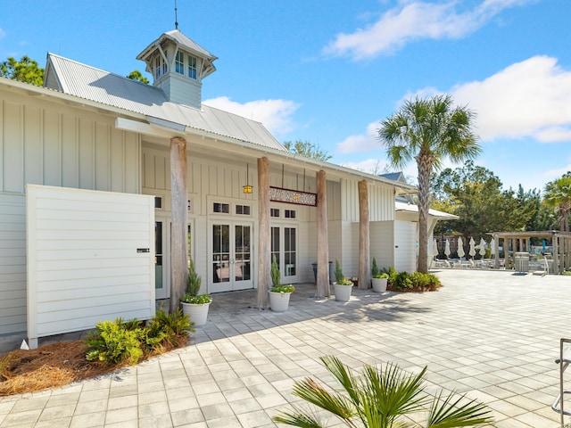 exterior space featuring french doors