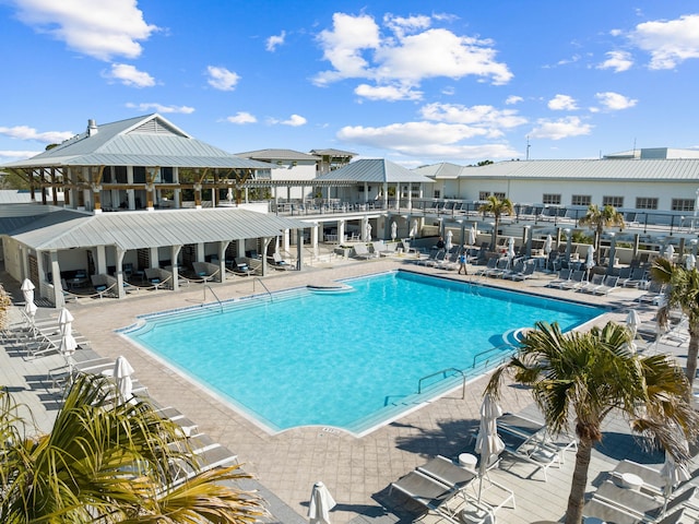 view of pool with a patio