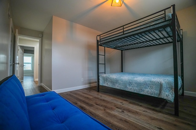 bedroom featuring dark wood-type flooring