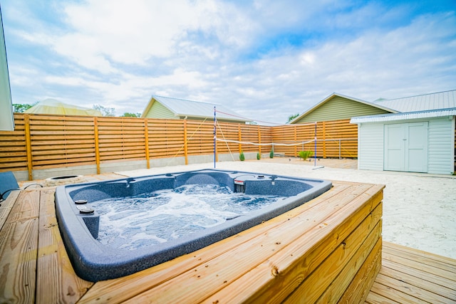 view of pool featuring a deck