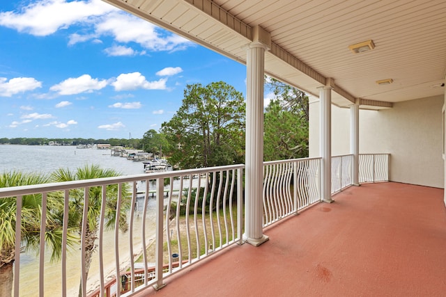 balcony with a water view