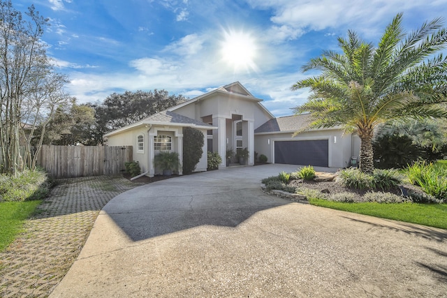 view of front of house with a garage