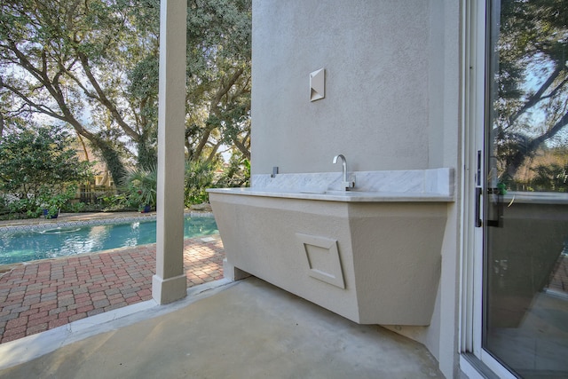 exterior space featuring sink