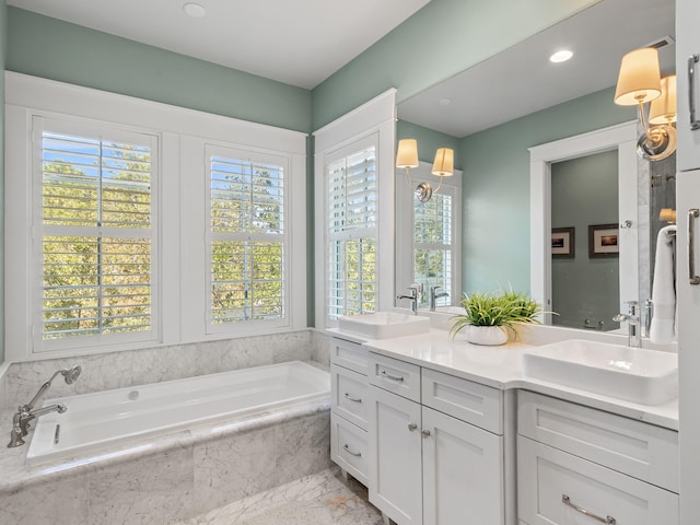 11 Acorn Way, Santa Rosa Beach, FL 32459 - full bathroom featuring healthy amount of natural light, double vanity, and a bath