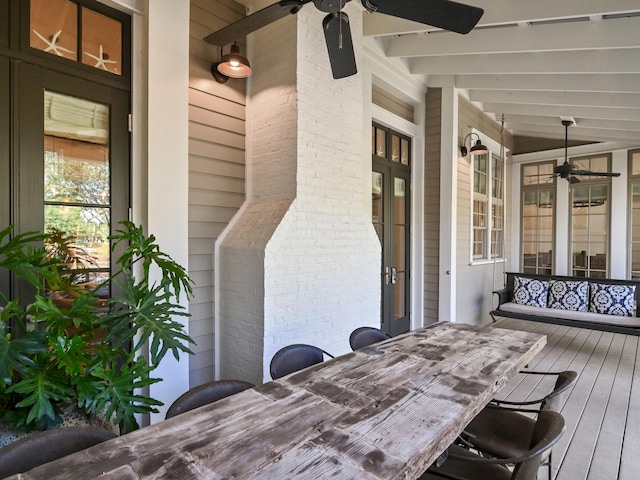 11 Acorn Way, Santa Rosa Beach, FL 32459 - wooden porch with ceiling fan