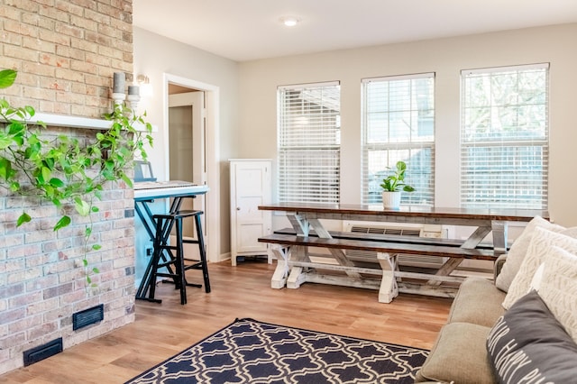 interior space with hardwood / wood-style flooring