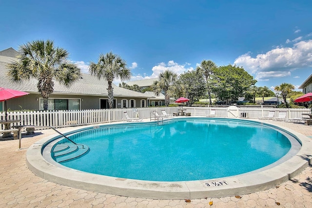 view of pool featuring a patio area