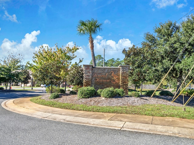 view of community sign