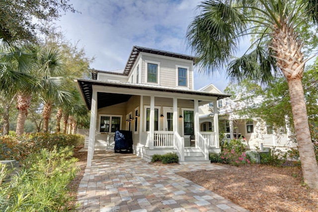 view of front of home with covered porch