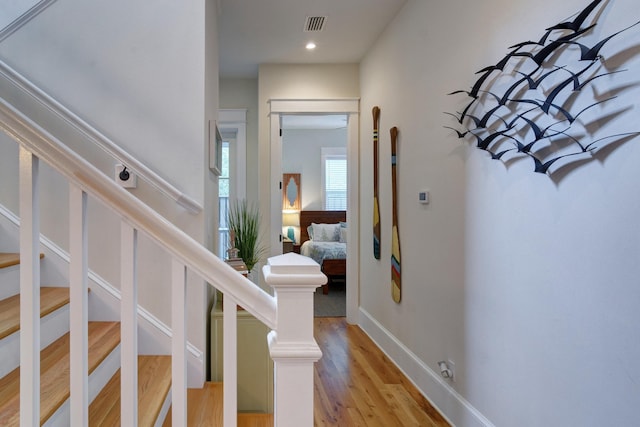 interior space with light hardwood / wood-style floors