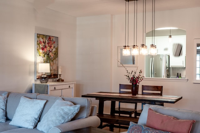 living room featuring hardwood / wood-style flooring