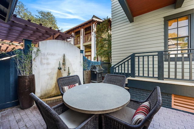 view of patio with area for grilling