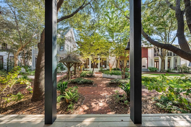 view of yard with a gazebo