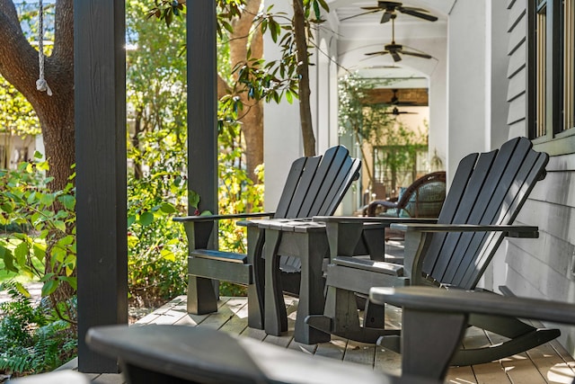 view of patio / terrace with ceiling fan