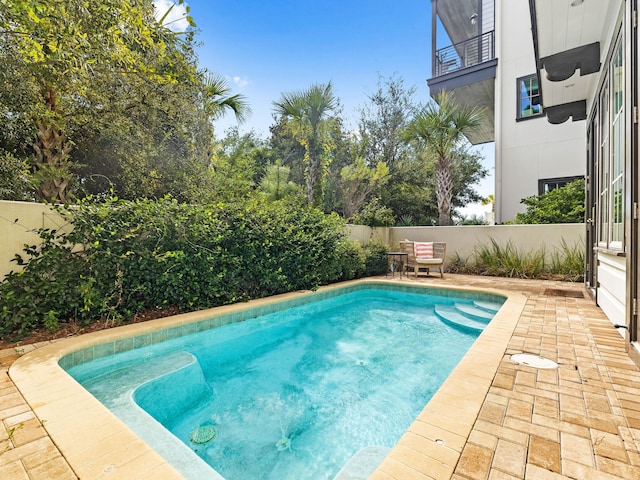 view of pool featuring a patio area