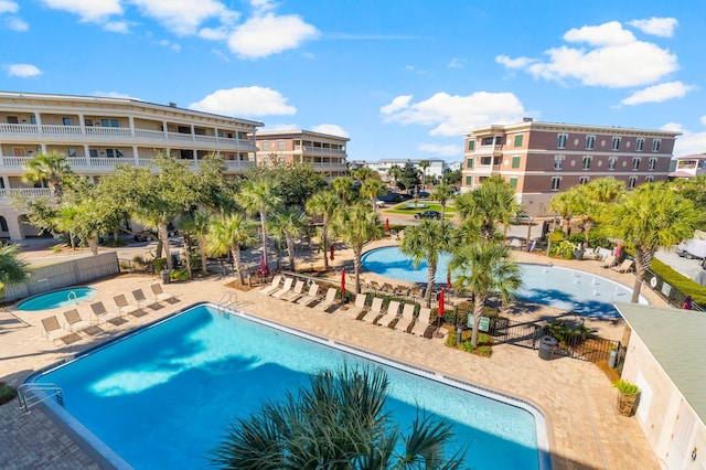 view of pool featuring a patio area