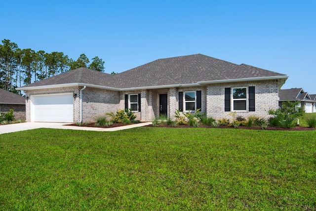 836 Coastal Breeze Dr, Freeport, FL 32439 - single story home featuring a garage, brick siding, roof with shingles, and driveway