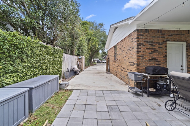 view of patio with area for grilling