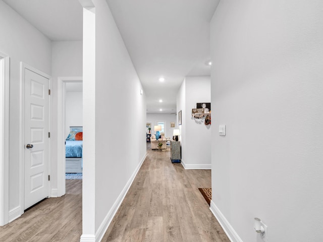 hall featuring light hardwood / wood-style floors