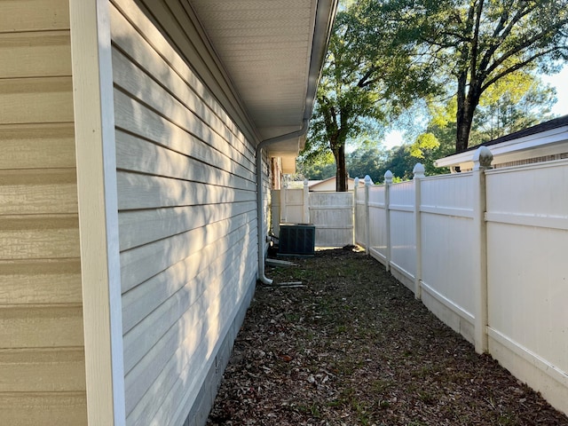 view of home's exterior with central AC