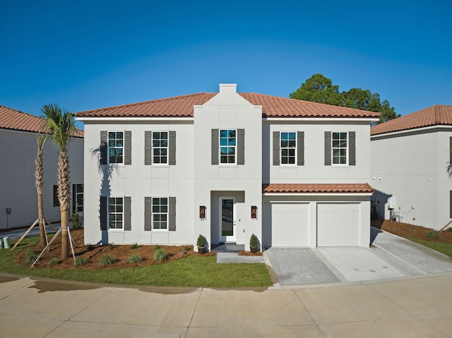 view of front of house with a garage