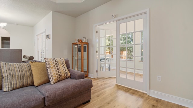 living room featuring light hardwood / wood-style floors