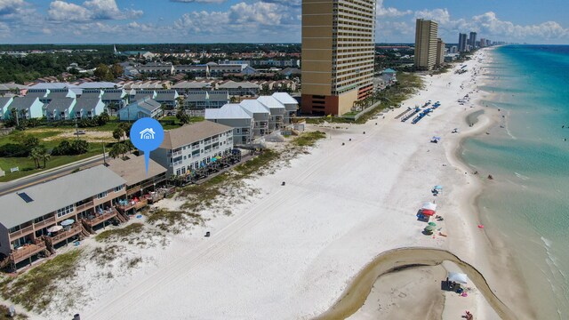 17709 Front Beach Rd Unit 2, Panama City Beach, FL 32413 - birds eye view of property with a water view and a view of the beach