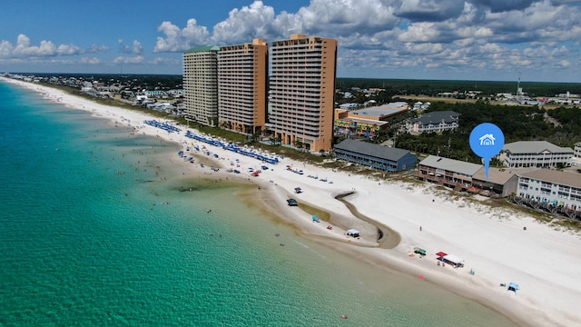 17709 Front Beach Rd Unit 2, Panama City Beach, FL 32413 - birds eye view of property featuring a view of the beach and a water view