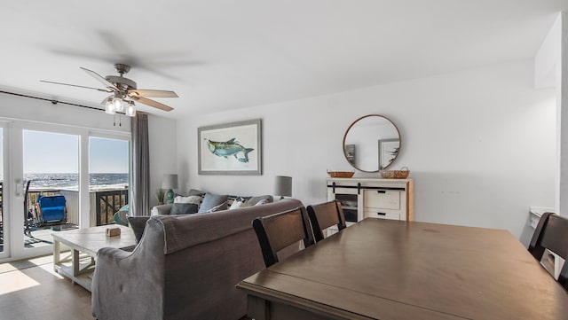 17709 Front Beach Rd Unit 2, Panama City Beach, FL 32413 - living room featuring ceiling fan