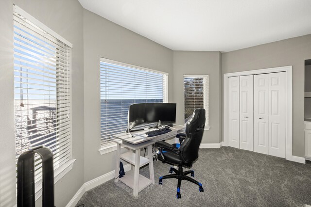 view of carpeted office