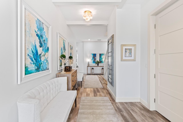 125 Emerald Rdg, Santa Rosa Beach, FL 32459 - hallway featuring wood finished floors and baseboards
