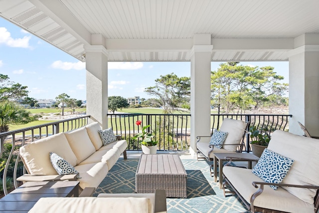 125 Emerald Rdg, Santa Rosa Beach, FL 32459 - deck with outdoor lounge area and golf course view