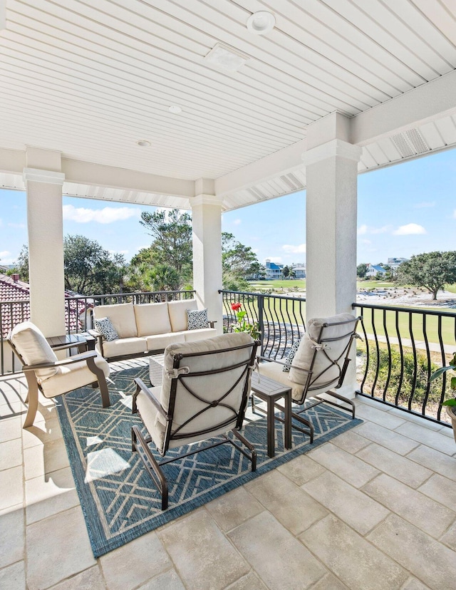 view of patio featuring an outdoor hangout area